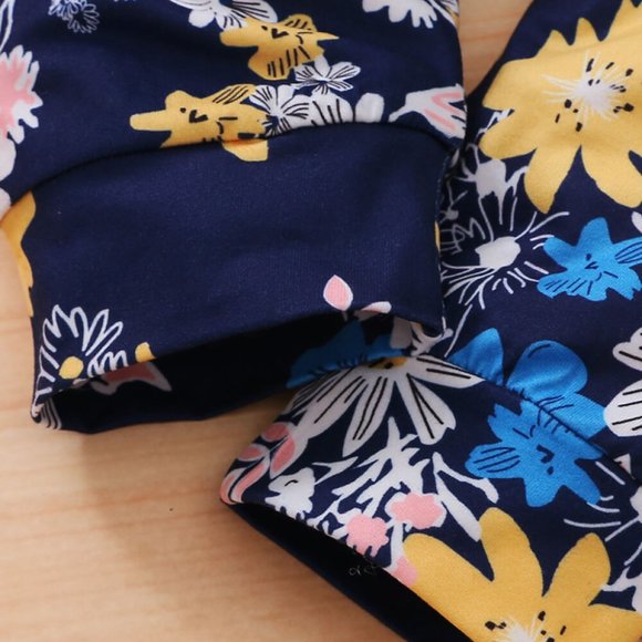 BABY GIRL LETTER GRAPHIC RUFFLED TOP AND FLORAL JOGGERS SET - Picture 3 of 6